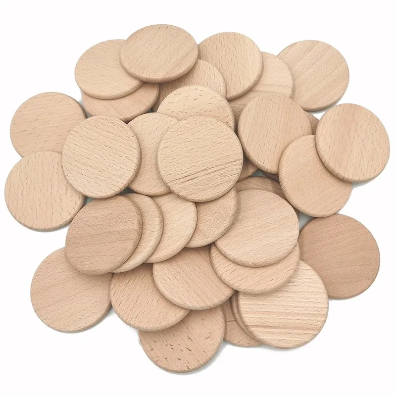 Art Craft Game - 50PCS Round Unfinished Wood Cutout Circles