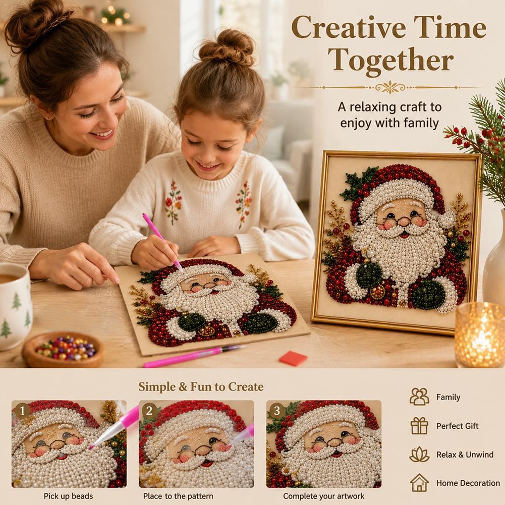 Christmas Santa Claus Pearl Ar - đánh giá và giá Art Craft Kit