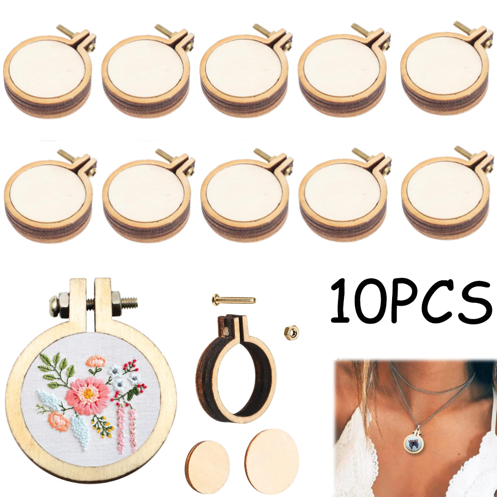 10Pcs/Set Wooden Mini Embroide - đánh giá và giá Art Craft Kit