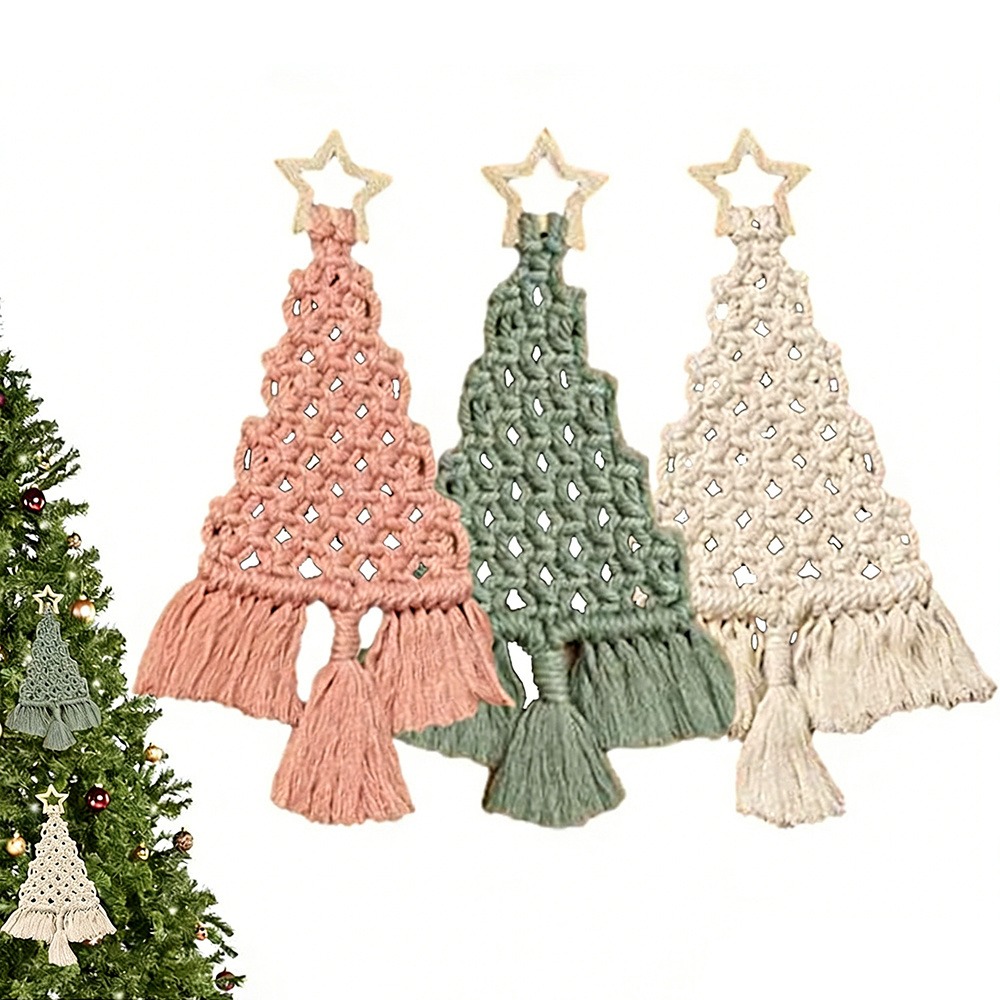 3Pcs Christmas Tree DIY Macram - đánh giá và giá Macrame Cord Cotton