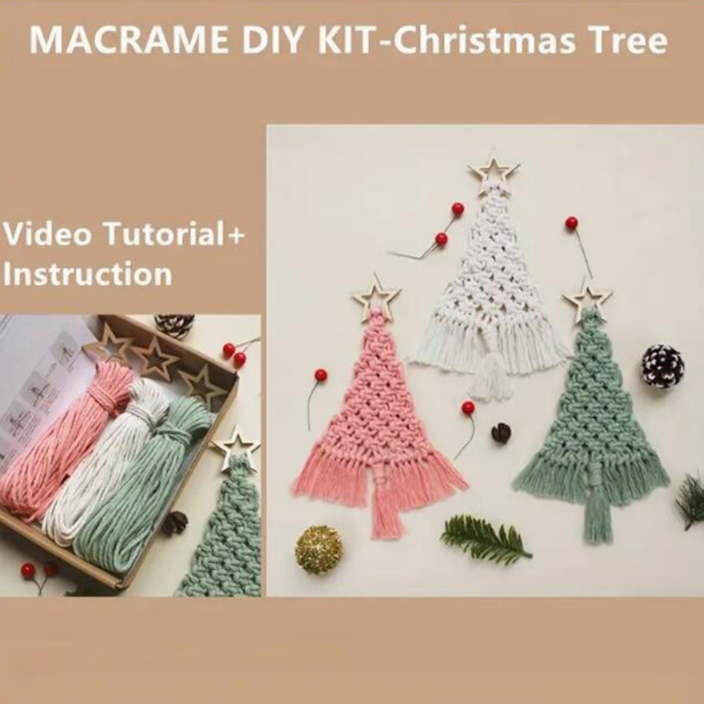 3Pcs Christmas Tree DIY Macram - đánh giá và giá Macrame Cord Cotton