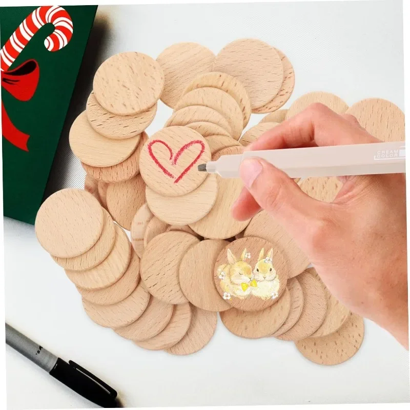 50PCS Round Unfinished Wood Cu - đánh giá và giá Art Craft Game