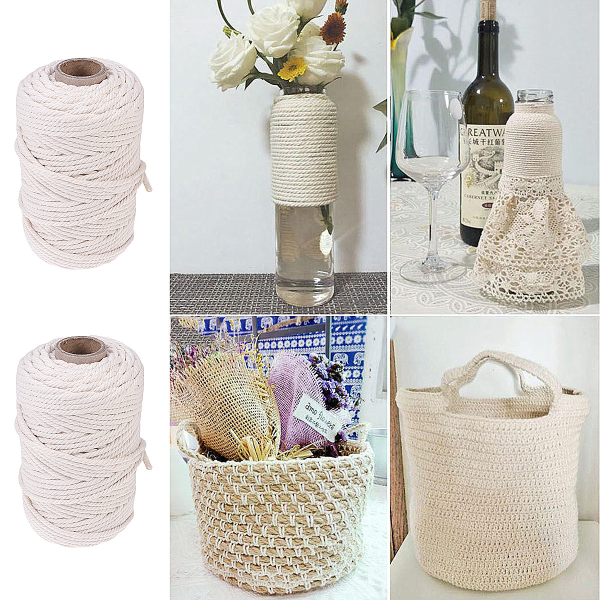 100M Natural Cotton Rope 5Mm U - đánh giá và giá Macrame Cord Cotton