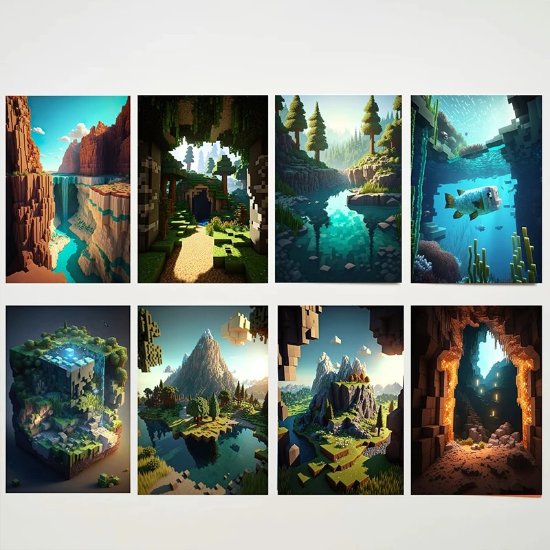 M-Minecraft Poster Mine Game P - đánh giá và giá Art Craft Game